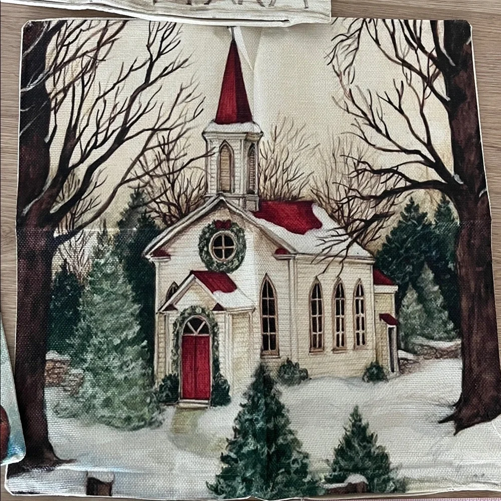 Festive Holiday Pillow Covers Set - 17”x17” NWOT Set of 4